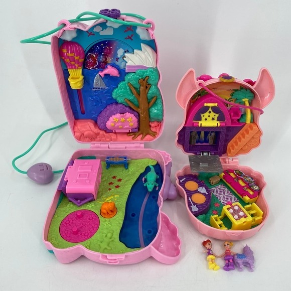 Polly Pocket Lot Koala Adventures Purse and Llama Music Party Compact Toys - Picture 2 of 10